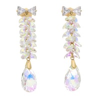 71238 KOLCZYKI 18K POZŁACANE 49/12 MM AB CRYSTAL Swarovski