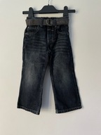 NEXT--- JEANSY Z PASKIEM---SPODNIE JEANSOWE--2-3 L--98