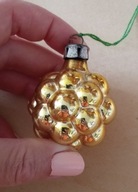 STARA ozdobna BOMBKA na choinkę SZYSZKA PRL-u złoty - żółta