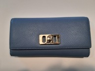 Portfel Michael Kors Flap Continental Karson skóra niebieski