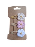 Spinki do włosów szydełkowe kwiatki 3 szt.