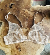 Calvin Klein Beżowy Biustonosz Stanik Kronkowy S