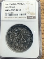 20 zł Kolędnicy 2001 NGC MS 70 MAX NOTA IDEAŁ