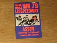 Żużel na Lodzie półfinał Mistrzostw Świata ASSEN 1979 naklejka z PRL