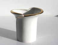 Wazon glamour porcelana Fena Porzellan Goldrand biały złocenia, 8,5 cm