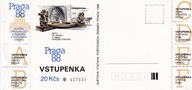 ŚWIATOWA WYSTAWA FILATELISTYCZNA PRAGA' 88 - BILET WSTĘPU