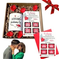 WYJĄTKOWY PREZENT NA WALENTYNKI KUBEK KUPONY ZESTAW DLA NIEJ NIEGO PUDEŁKO