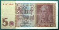 BANKNOT DO KOLEKCJI NIEMCY 5 MAREK 1942