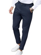 Spodnie męskie slim old money eleganckie - Granatowe