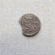 SAP 1/2 Grosza 1766 G, ładny, błąd menniczy!