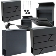 Duża Skrzynka pocztowa z numerem domu na listy wrzutnia Virone szary