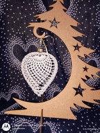 Bombka szydełkowa serduszko ok.14 cm