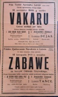 OBWIESZCZENIE POLSKIE ZJEDNOCZENIE NARODOWE ŁOTWA ZAPROSZENIE ZABAWA 1933