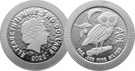 ATEŃSKA SOWA NIUE 2022 ELIZABETH II 1 Oz Ag 999 mennicza w kapslu