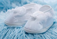 Buciki na chrzest chłopiec dziewczynka 12 cm LIKWIDACJA SKLEPU-50% OKAZJA