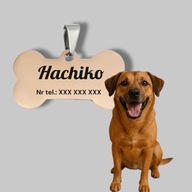 Adresówka dla psa stalowa identyfikator swój grawer kość zawieszka