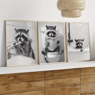 Zestaw 3 Plakatów na płótnie szop WC humor bez ramy łazienka 30x40 A3