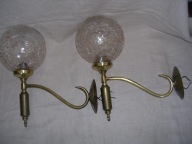 Kinkiety z mosiądzu z kulami vintage