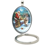 Brelok do kluczy/ka - Święty Mikołaj - ozdobna zawieszka plecak, portfel