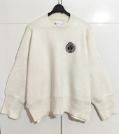 Sweter Z Kryształkowym Logiem Wełniany Śmietanowy |R. Uniwersalny