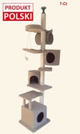 Drapak dla kota, naturalne drewno, sufitowy, 7Ct PRODUKT POLSKI AMICULUS