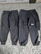 CROPP spodnie dresy jogger bojówki czarne 2 pary rozm.M stan idealny