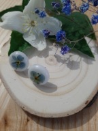 Kolczyki sztyfty z żywicy z suszonymi kwiatami Wyjątkowe prezent