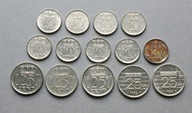 HOLANDIA ZESTAW OD 10 DO 25 CENTÓW 1963-1995 14 SZT. B.ŁADNE