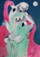 Obraz akrylowy "Flamingi" 70x50 cm; malarstwo