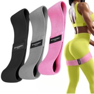 Materiałowe taśmy oporowe gumy do ćwiczeń joga fitness crossfit ZESTAW 3szt