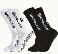 2x MIX Skarpety Piłkarskie Sportowe Białe Czarne R.39-46 Antypoślizgowe