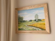 Obraz akrylowy złociste łany zbóż 50cm x 40cm