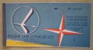 LOT - POLSKIE LINIE LOTNICZE - BILET PODRÓŻY I KWIT BAGAŻOWY - OKŁADKA