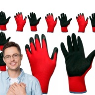 RĘKAWICE ROBOCZE ROZMIAR 9 - L 12 PAR RĘKAWICZKI OGRODOWE LATEKSOWE