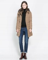 ZARA EKSKLUZYWNA KURTKA PUCH 42 XL CAMEL BEŻ PUCHOWA FUTRO NOWA ZIMA 2026