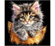 Panel z nadrukiem wodoodporny na torbę 45/45cm kot kociak oxford