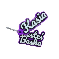Fioletowy Breloczek "Jesteś Boska" z Imieniem | Prezent na dzień kobiet