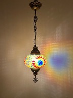 pojedyncza turecka lampa wisząca z mozaiki