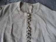 Sukienka wieczorowa retro lata 70-te XXw srebrna nitka M