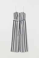 H & M kombinezon gorsetowy kuloty paski prążki szerokie nogawki elegancki M