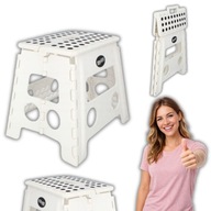 Stołek taboret składany antypoślizgowy biały 32 cm 150 kg