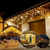 SOPLE 500 LED IP44 LAMPKI ZEWNĘTRZNE STAŁE + FLASH KURTYNA Białe Ciepłe