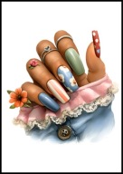 A2 PLAKAT DO SALONU MANICURE URODY, PLAKAT DLA KOSMETYCZKI PAZNOKCIE LAKIER