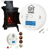 CZUJNIK CZADU DYMU TLENKU WĘGLA LCD DETEKTOR CO LCD WYKRYWACZ BEZPRZEWODOWY