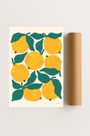 Plakat bez ramy 30x40 cm Cytrynowa abstrakcja nowoczesna sztuka dekoracja