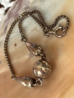 Warmet Agmet Bransoletka stara srebrna PRL kulki łezki