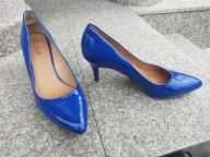 LOTOS nr 41,5/8UK eleganckie kobaltowe lakierowane czółenka