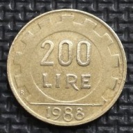 *WŁOCHY [0089]*200 Lirów 1988r. Republika Włoska, Legenda 200 LIRE