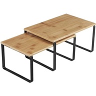 KOMPLET DWÓCH PÓŁEK KUCHENNYCH BAMBUSOWE LOFT NA PRZYPRAWY ORGANIZER 2 SZT