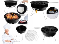 GRILL OGRODOWY WĘGLOWY PRZENOŚNY REGULACJA MAŁY TURYSTYCZNY BARBEQUE TORBA